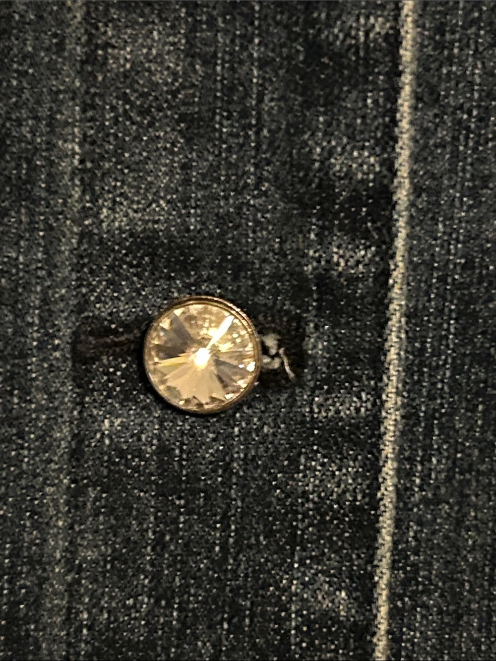 Christine Alexander Dark Blue Denim Jacket with Crystal Accents - Picture 5 of 14